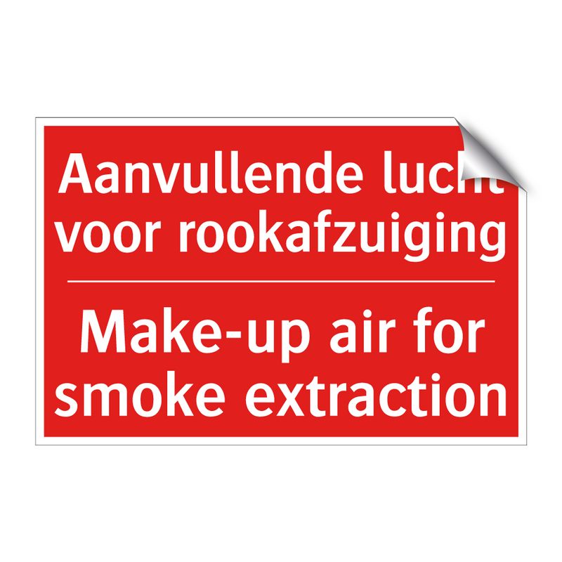 Aanvullende lucht voor rookafzuiging - Make-up air for smoke extraction