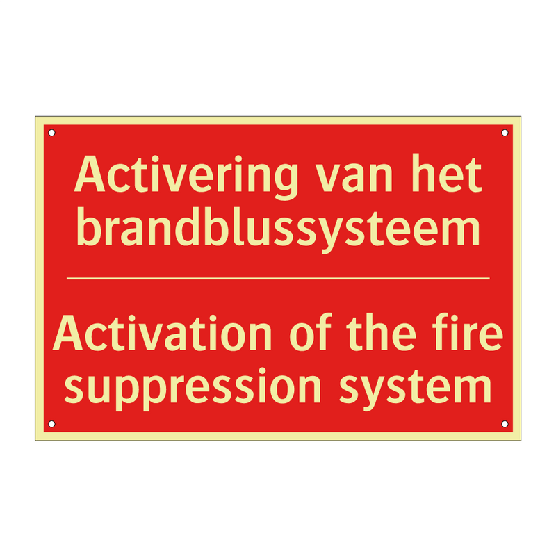 Activering van het brandblussysteem - Activation of the fire suppression system