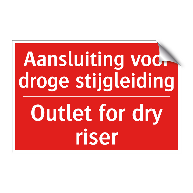 Aansluiting voor droge stijgleiding - Outlet for dry riser