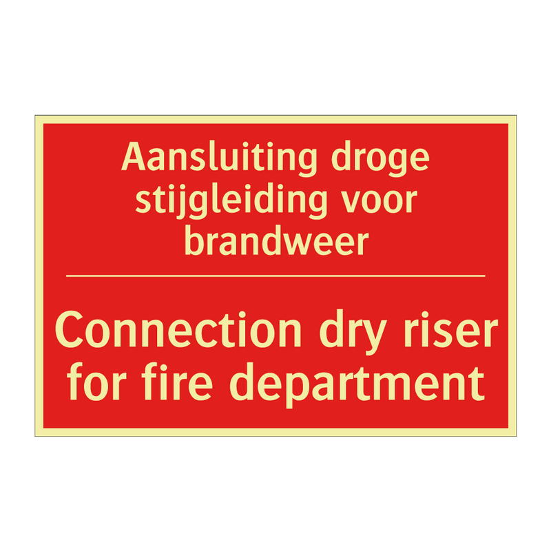 Aansluiting droge stijgleiding voor brandweer /.../ - Connection dry riser for fire department