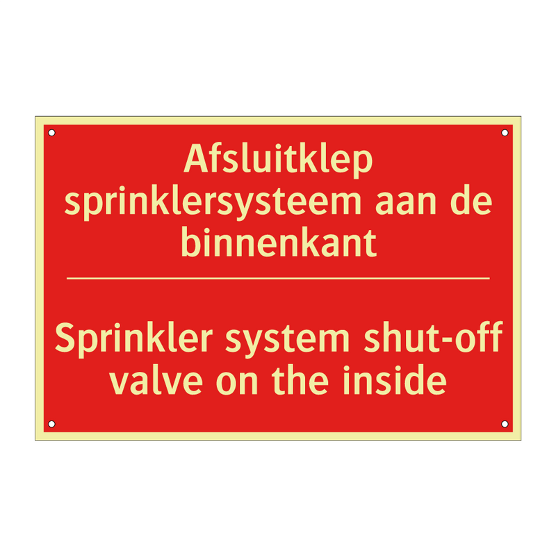 Afsluitklep sprinklersysteem aan de binnenkant /.../ - Sprinkler system shut-off valve on the inside /.../