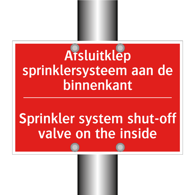 Afsluitklep sprinklersysteem aan de binnenkant /.../ - Sprinkler system shut-off valve on the inside /.../