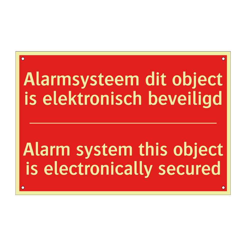 Alarmsysteem dit object is elektronisch /.../ - Alarm system this object is electronically /.../