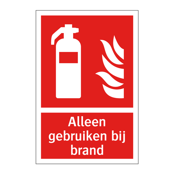 Alleen gebruiken bij brand