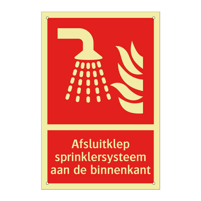 Afsluitklep sprinklersysteem aan de binnenkant