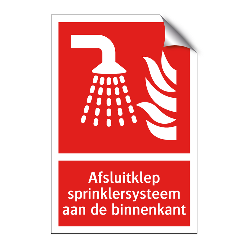 Afsluitklep sprinklersysteem aan de binnenkant