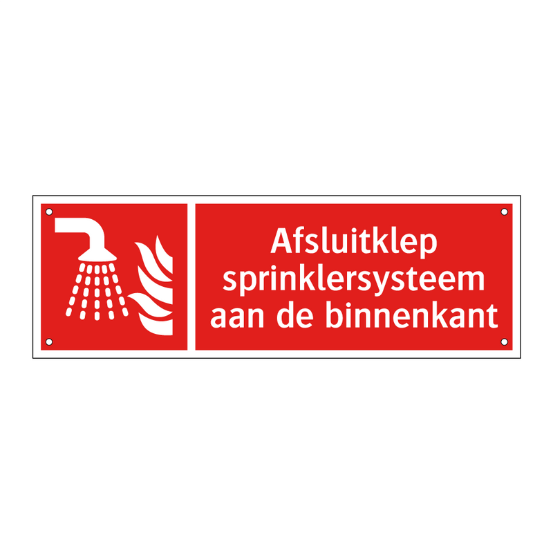 Afsluitklep sprinklersysteem aan de binnenkant