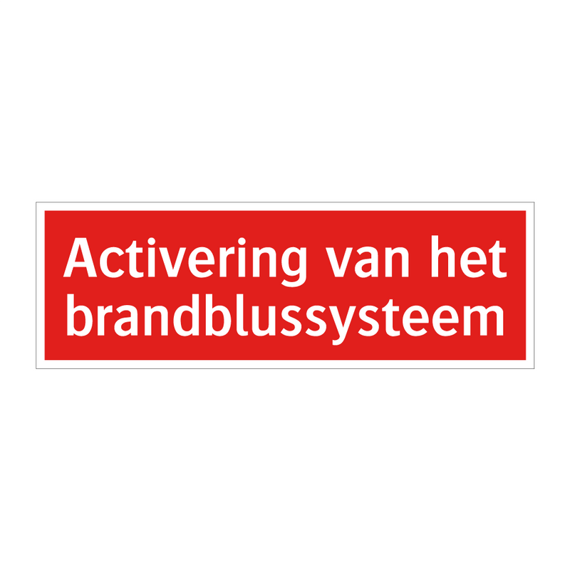 Activering van het brandblussysteem & Activering van het brandblussysteem