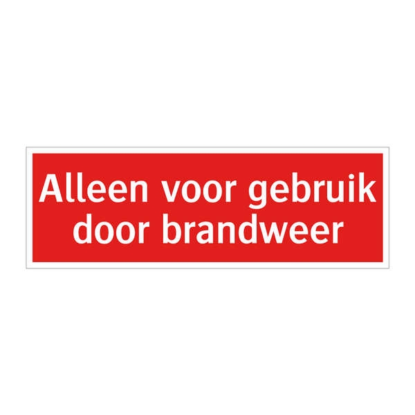 Alleen voor gebruik door brandweer