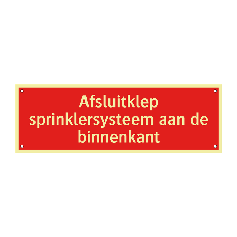 Afsluitklep sprinklersysteem aan de binnenkant