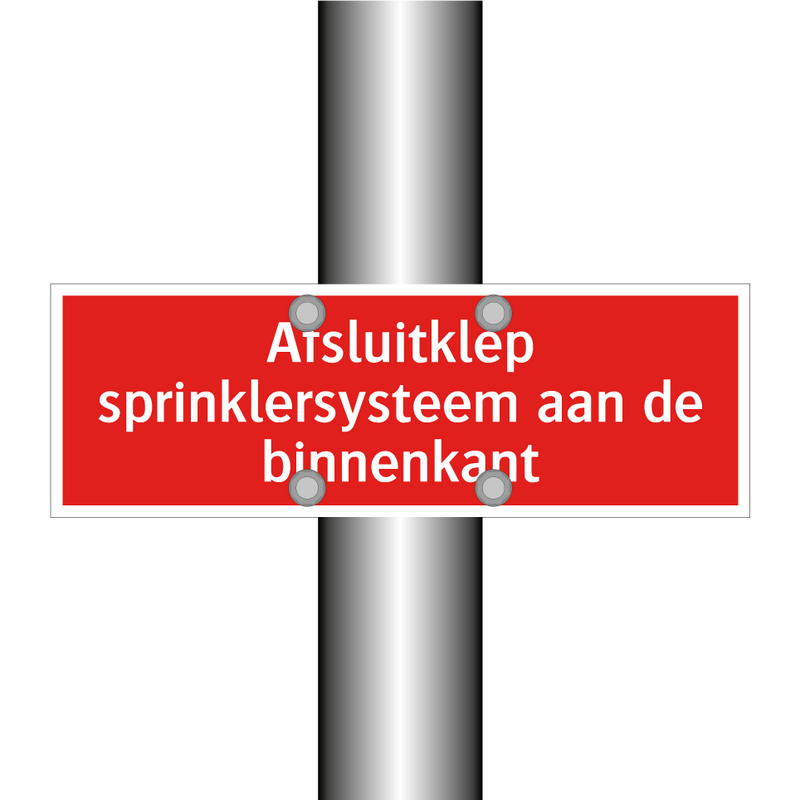 Afsluitklep sprinklersysteem aan de binnenkant