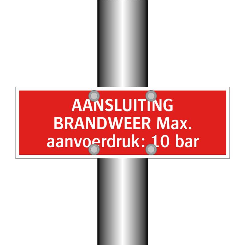 AANSLUITING BRANDWEER Max. aanvoerdruk: 10 bar