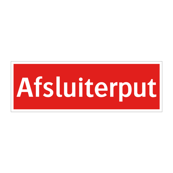 Afsluiterput & Afsluiterput & Afsluiterput & Afsluiterput & Afsluiterput & Afsluiterput