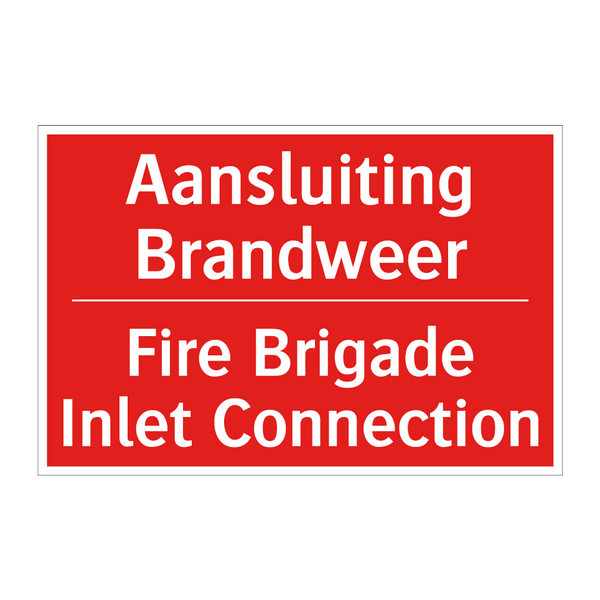 Aansluiting Brandweer - Fire Brigade Inlet Connection