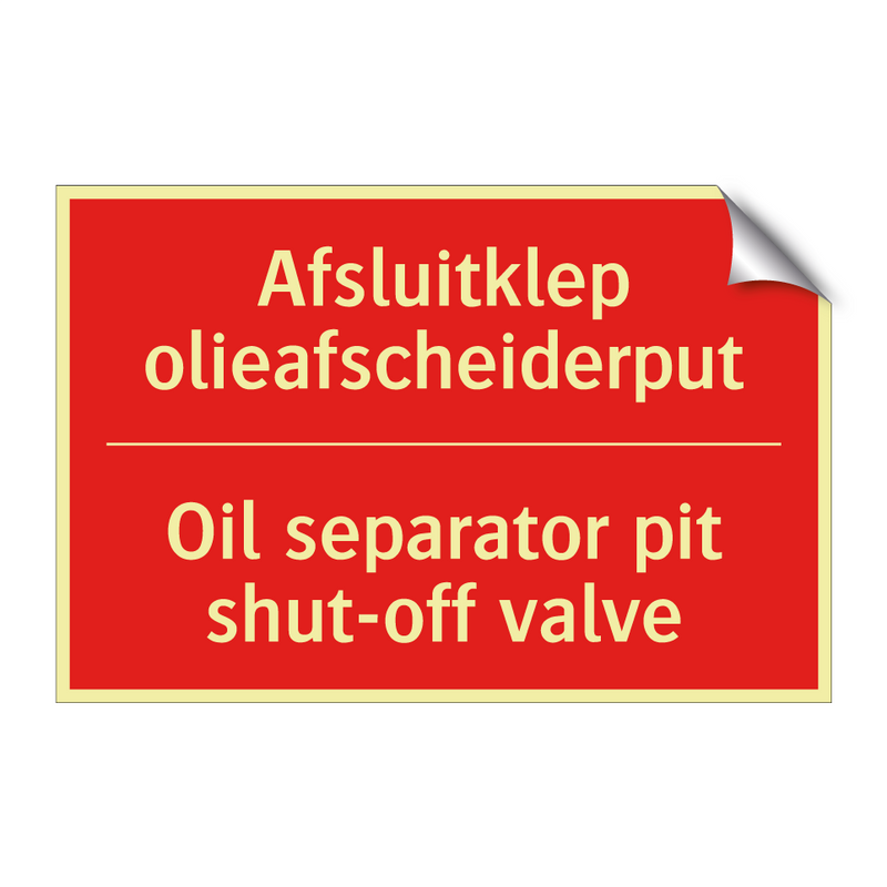 Afsluitklep olieafscheiderput - Oil separator pit shut-off valve