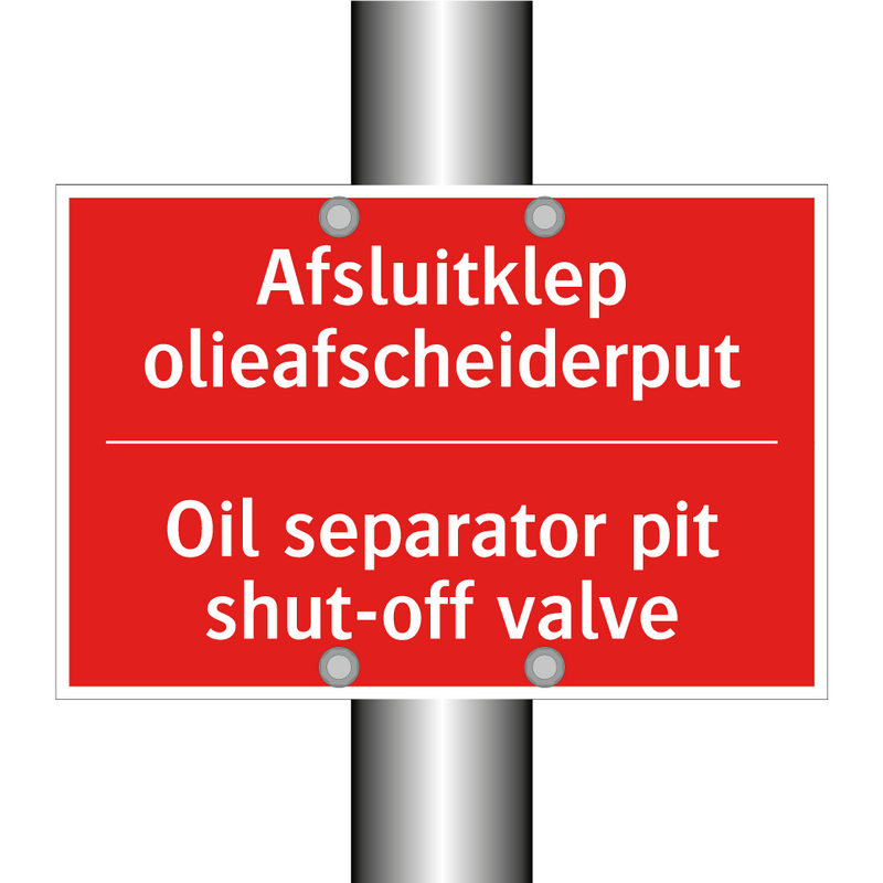 Afsluitklep olieafscheiderput - Oil separator pit shut-off valve