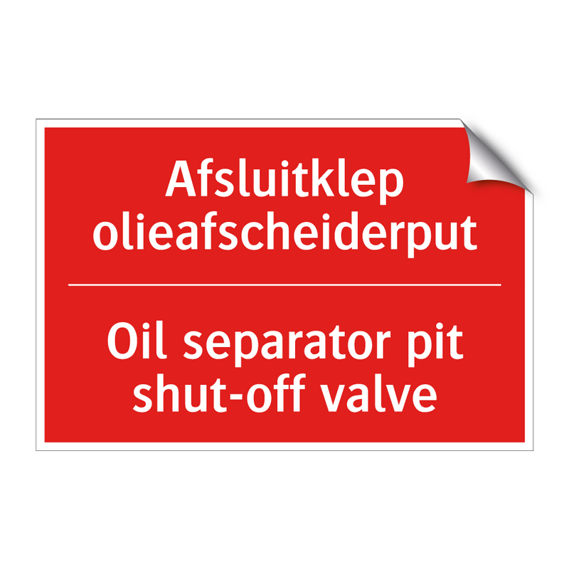 Afsluitklep olieafscheiderput - Oil separator pit shut-off valve