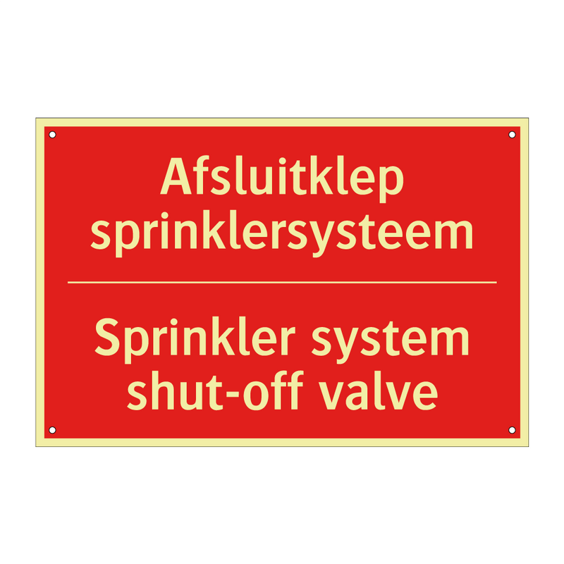 Afsluitklep sprinklersysteem - Sprinkler system shut-off valve