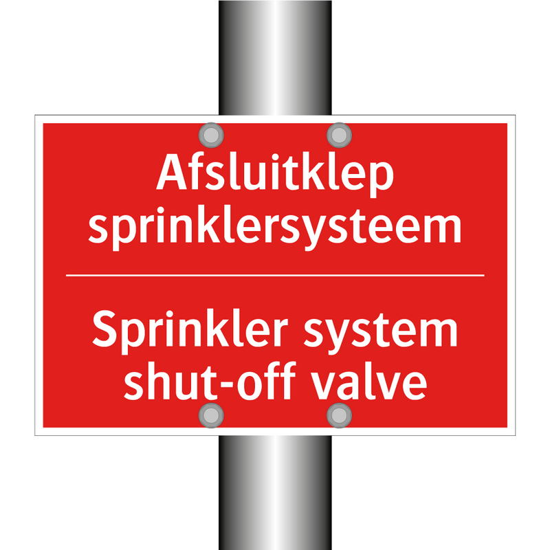 Afsluitklep sprinklersysteem - Sprinkler system shut-off valve