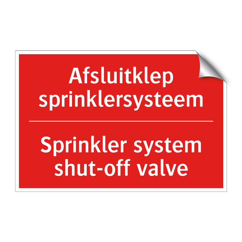 Afsluitklep sprinklersysteem - Sprinkler system shut-off valve