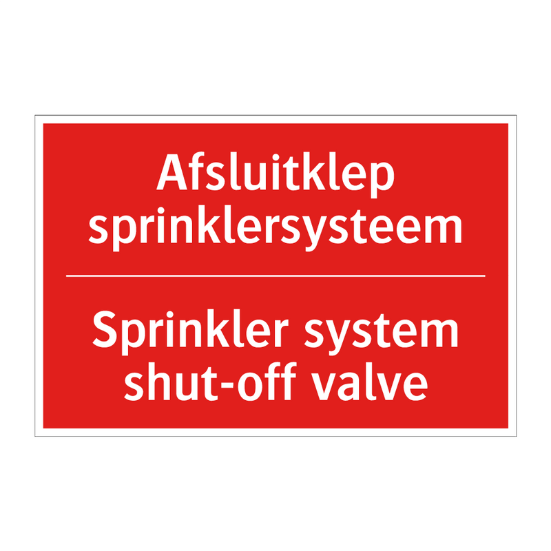 Afsluitklep sprinklersysteem - Sprinkler system shut-off valve