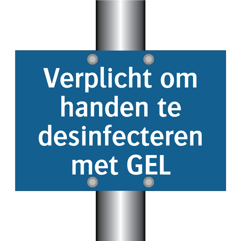 Verplicht om handen te desinfecteren met GEL & Verplicht om handen te desinfecteren met GEL