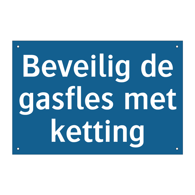 Beveilig de gasfles met ketting & Beveilig de gasfles met ketting & Beveilig de gasfles met ketting