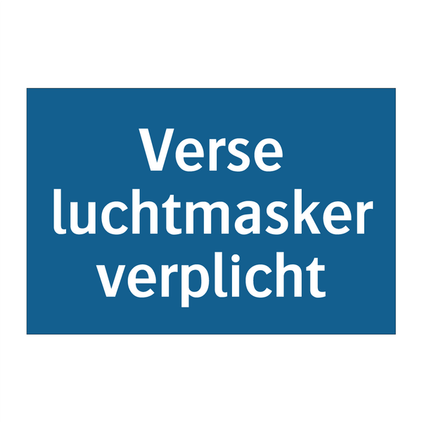 Verse luchtmasker verplicht & Verse luchtmasker verplicht & Verse luchtmasker verplicht