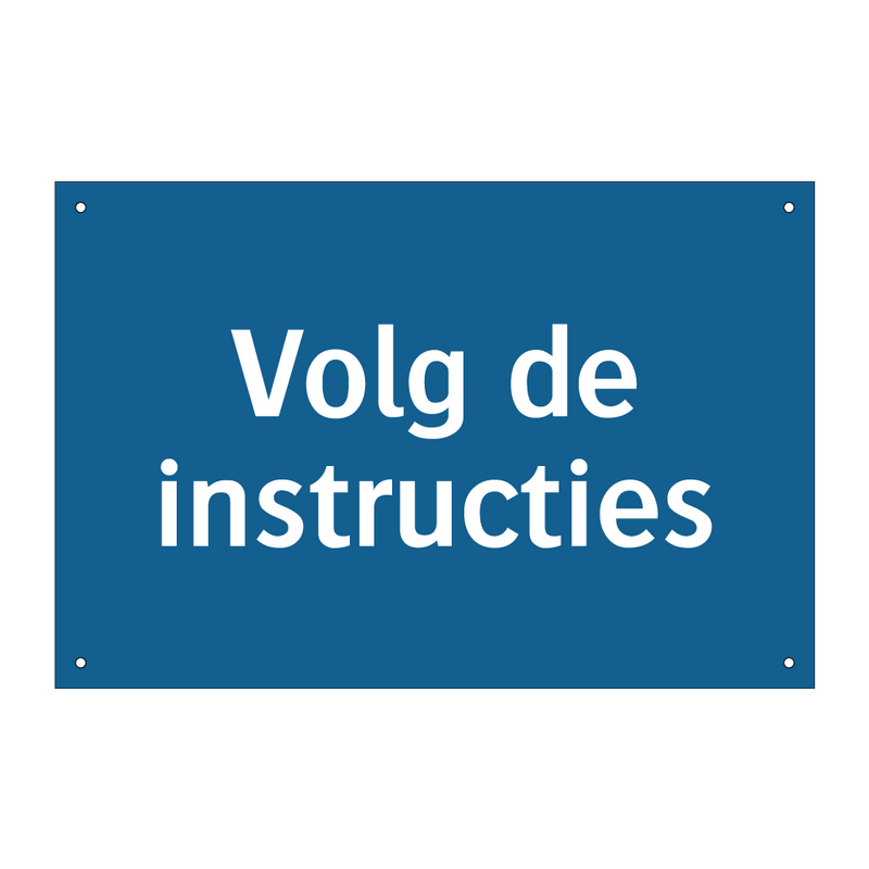 Volg de instructies & Volg de instructies & Volg de instructies & Volg de instructies