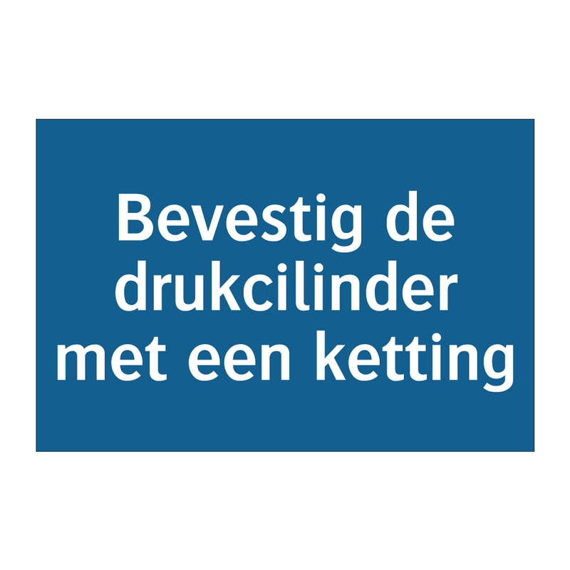 Bevestig de drukcilinder met een ketting & Bevestig de drukcilinder met een ketting