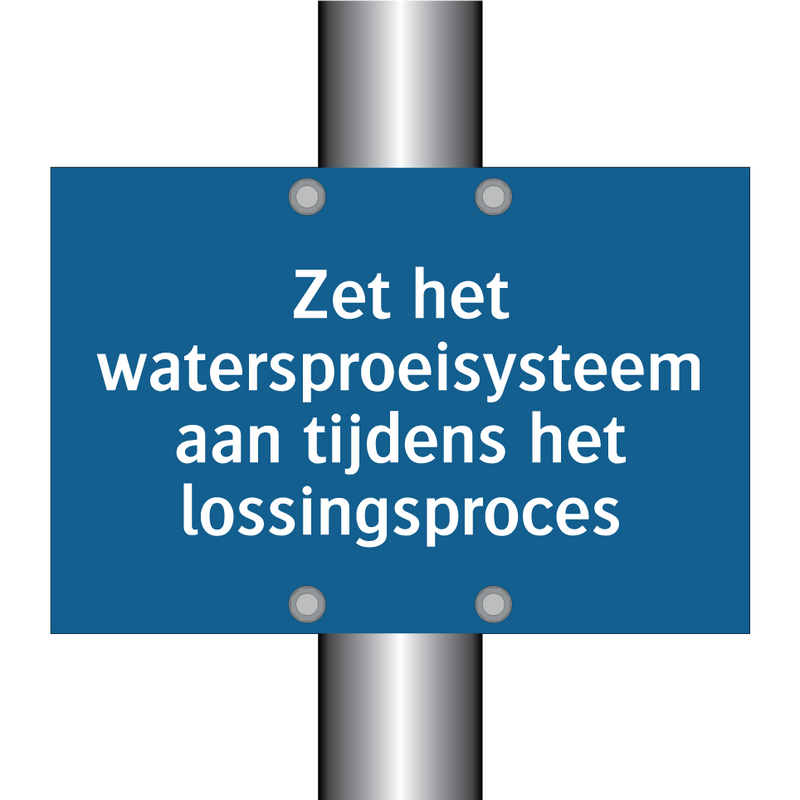 Zet het watersproeisysteem aan tijdens het lossingsproces