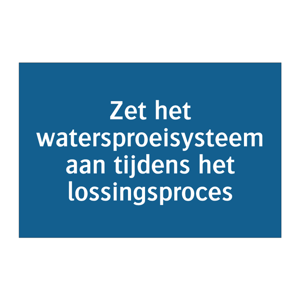 Zet het watersproeisysteem aan tijdens het lossingsproces