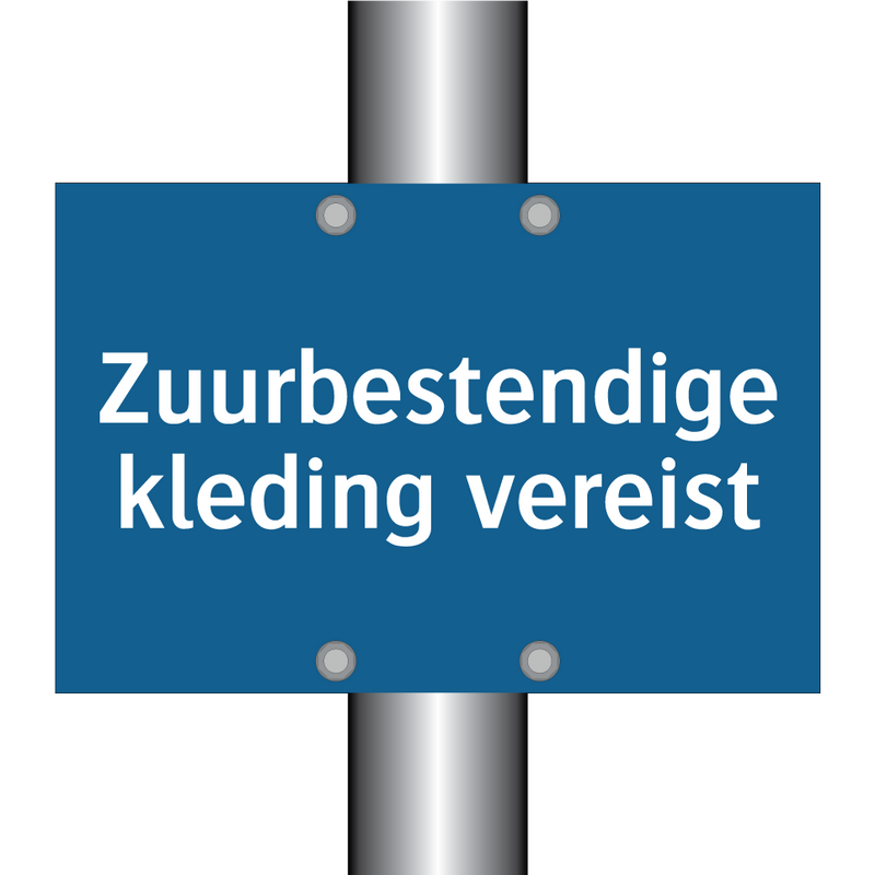 Zuurbestendige kleding vereist & Zuurbestendige kleding vereist & Zuurbestendige kleding vereist