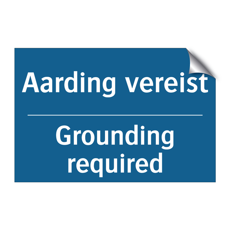 Aarding vereist - Grounding required & Aarding vereist - Grounding required