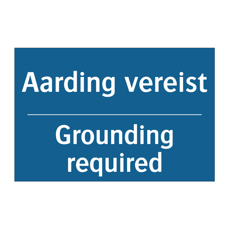 Aarding vereist - Grounding required & Aarding vereist - Grounding required