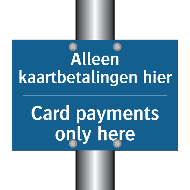 Alleen kaartbetalingen hier - Card payments only here