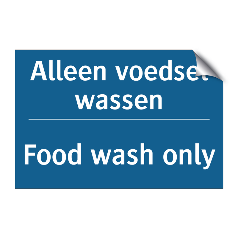 Alleen voedsel wassen - Food wash only & Alleen voedsel wassen - Food wash only