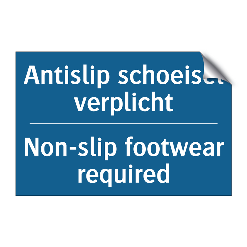 Antislip schoeisel verplicht - Non-slip footwear required