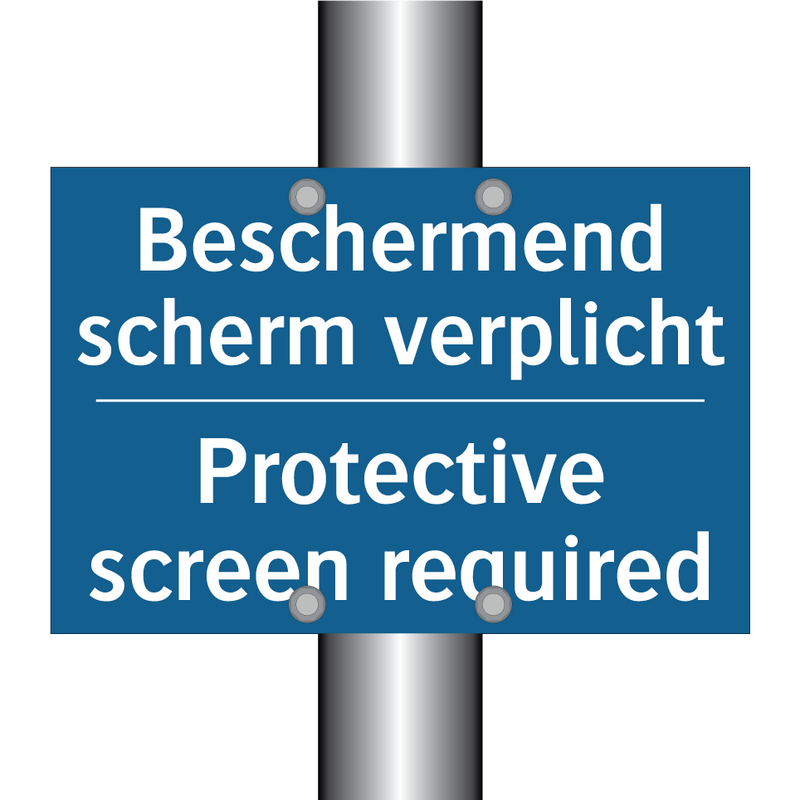 Beschermend scherm verplicht - Protective screen required