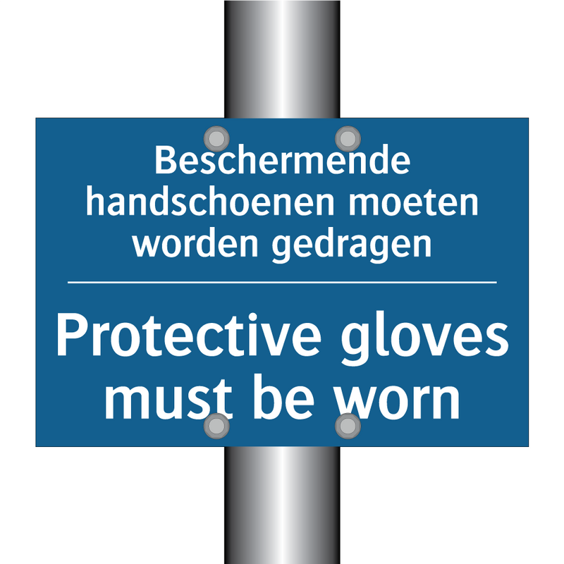 Beschermende handschoenen moeten /.../ - Protective gloves must be worn