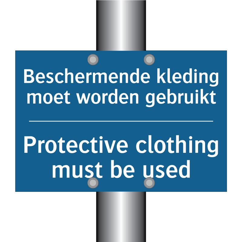 Beschermende kleding moet worden /.../ - Protective clothing must be used /.../