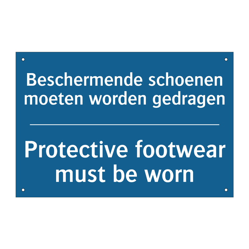 Beschermende schoenen moeten worden /.../ - Protective footwear must be worn /.../