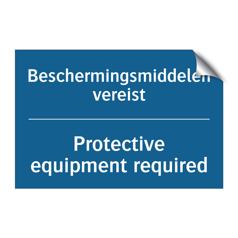 Beschermingsmiddelen vereist - Protective equipment required