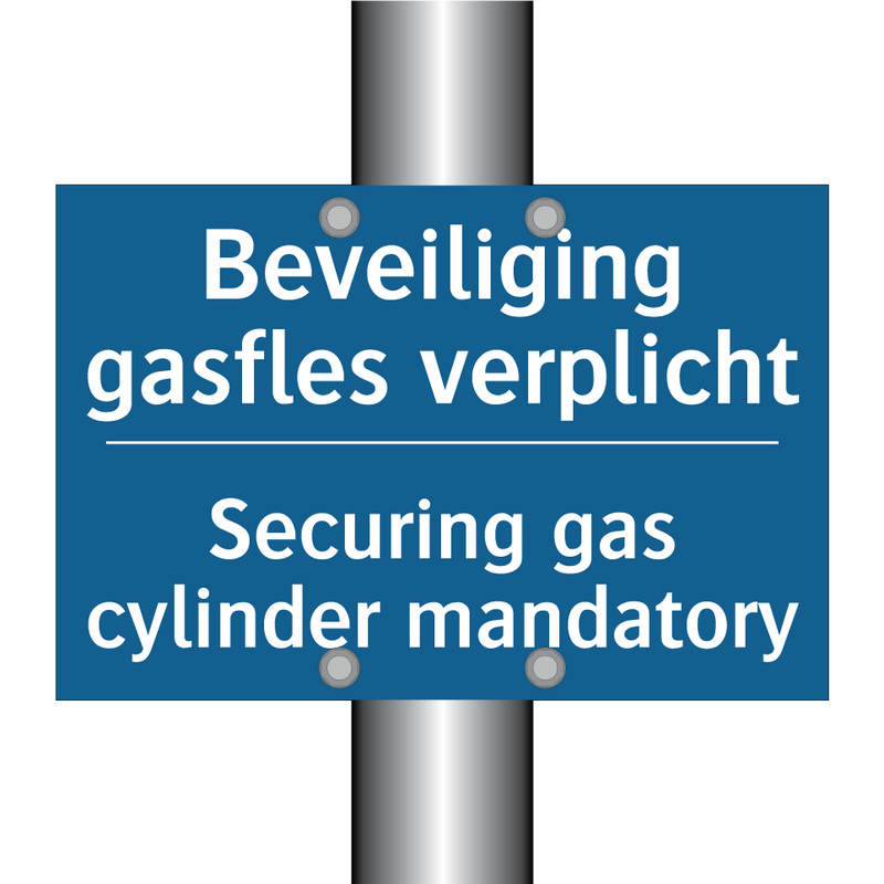 Beveiliging gasfles verplicht - Securing gas cylinder mandatory /.../