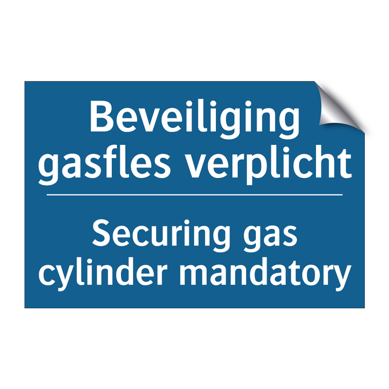 Beveiliging gasfles verplicht - Securing gas cylinder mandatory /.../