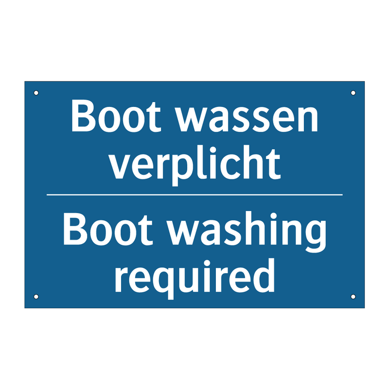 Boot wassen verplicht - Boot washing required & Boot wassen verplicht - Boot washing required