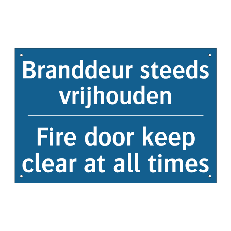 Branddeur steeds vrijhouden - Fire door keep clear at all times /.../