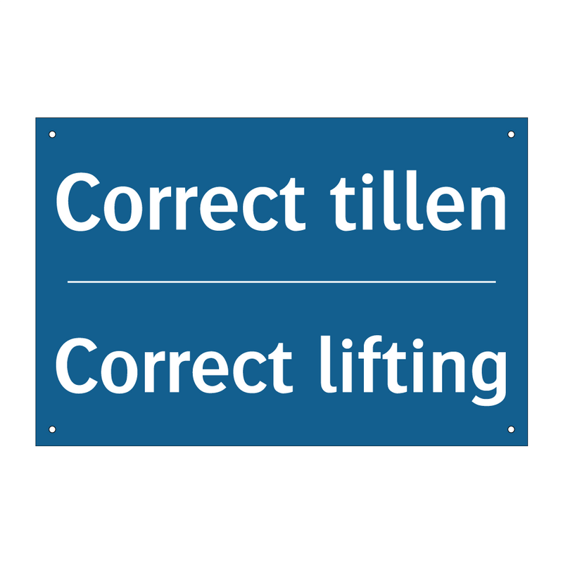 Correct tillen - Correct lifting & Correct tillen - Correct lifting