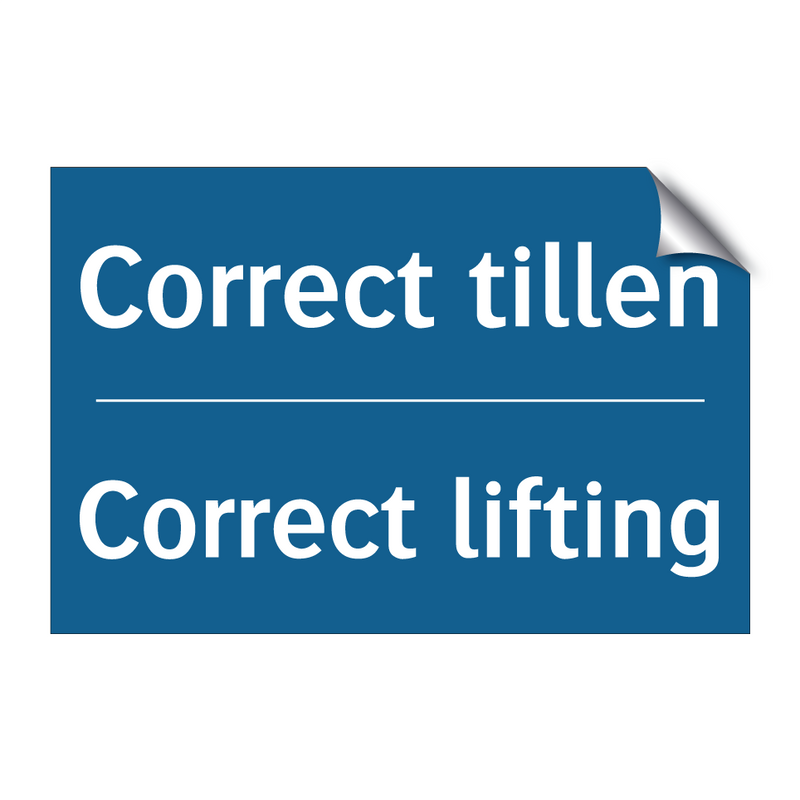 Correct tillen - Correct lifting & Correct tillen - Correct lifting