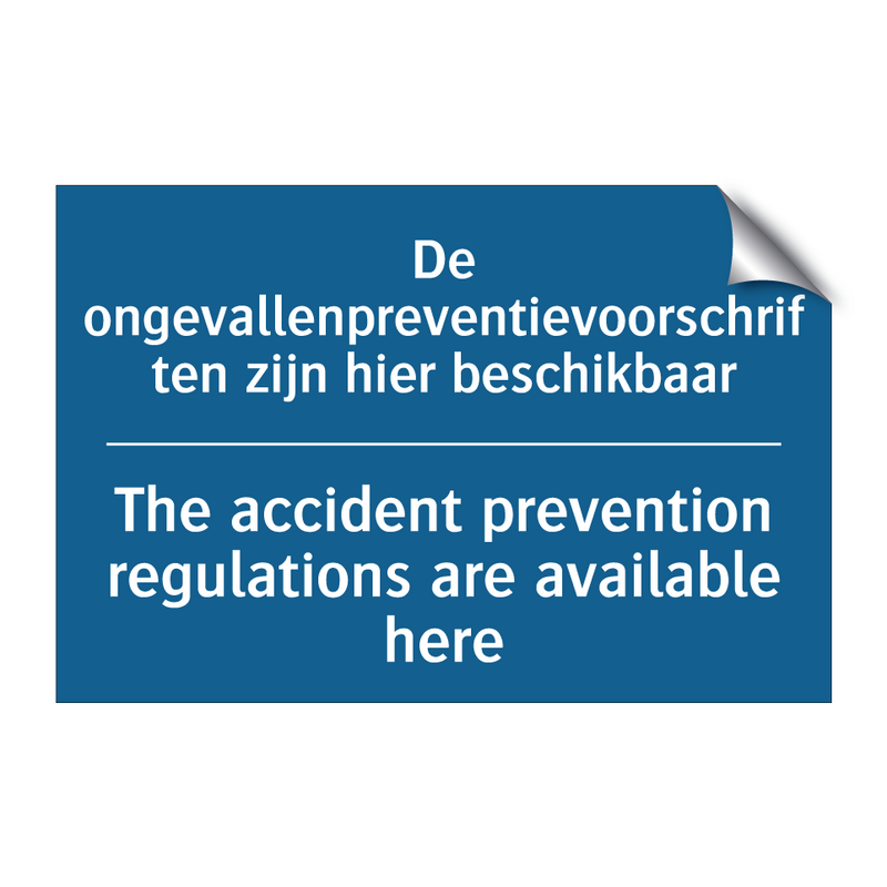 De ongevallenpreventievoorschriften /.../ - The accident prevention regulations /.../